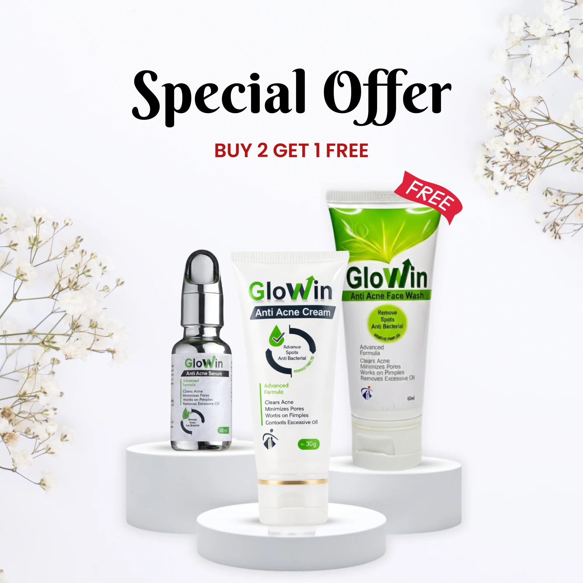 Glowin Anti-Acne Clear Skin Bundle - Buy 2 Get 1 Free 1 GloWin Anti-Acne Clear Skin Bundle - Buy 2 Get 1 FREE
