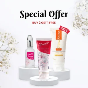 Ramadan Special: Flat 20% Off – Limited Time Offer! 3 Glowpar Anti-Melasma & Whitening Bundle - Buy 2 Get 1 FREE